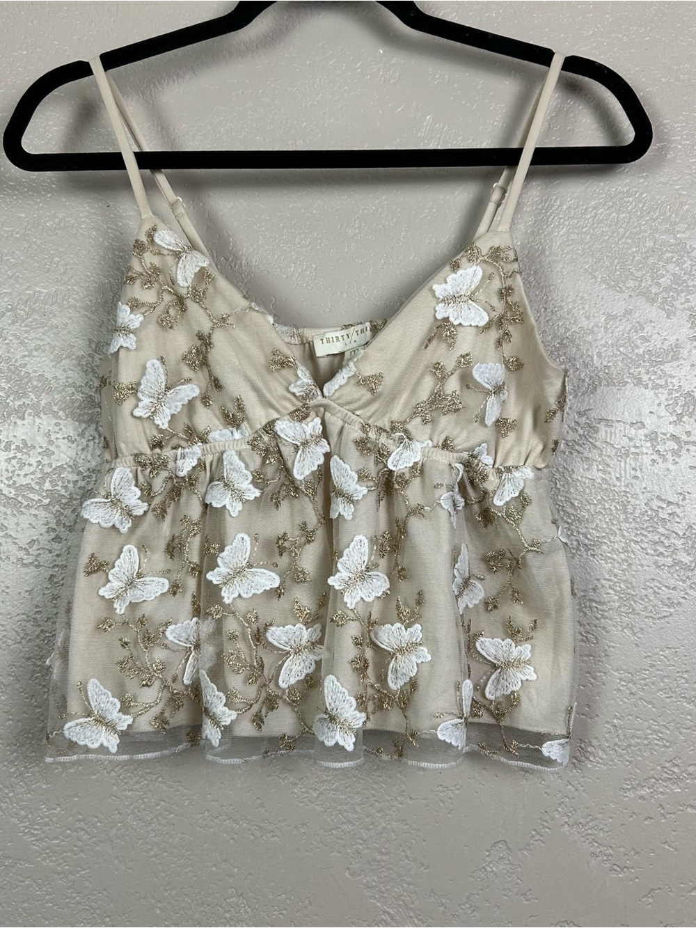 Choose 5 for $30 Beige Butterfly Embroidered Lace Camisole - Picture 11 of 13